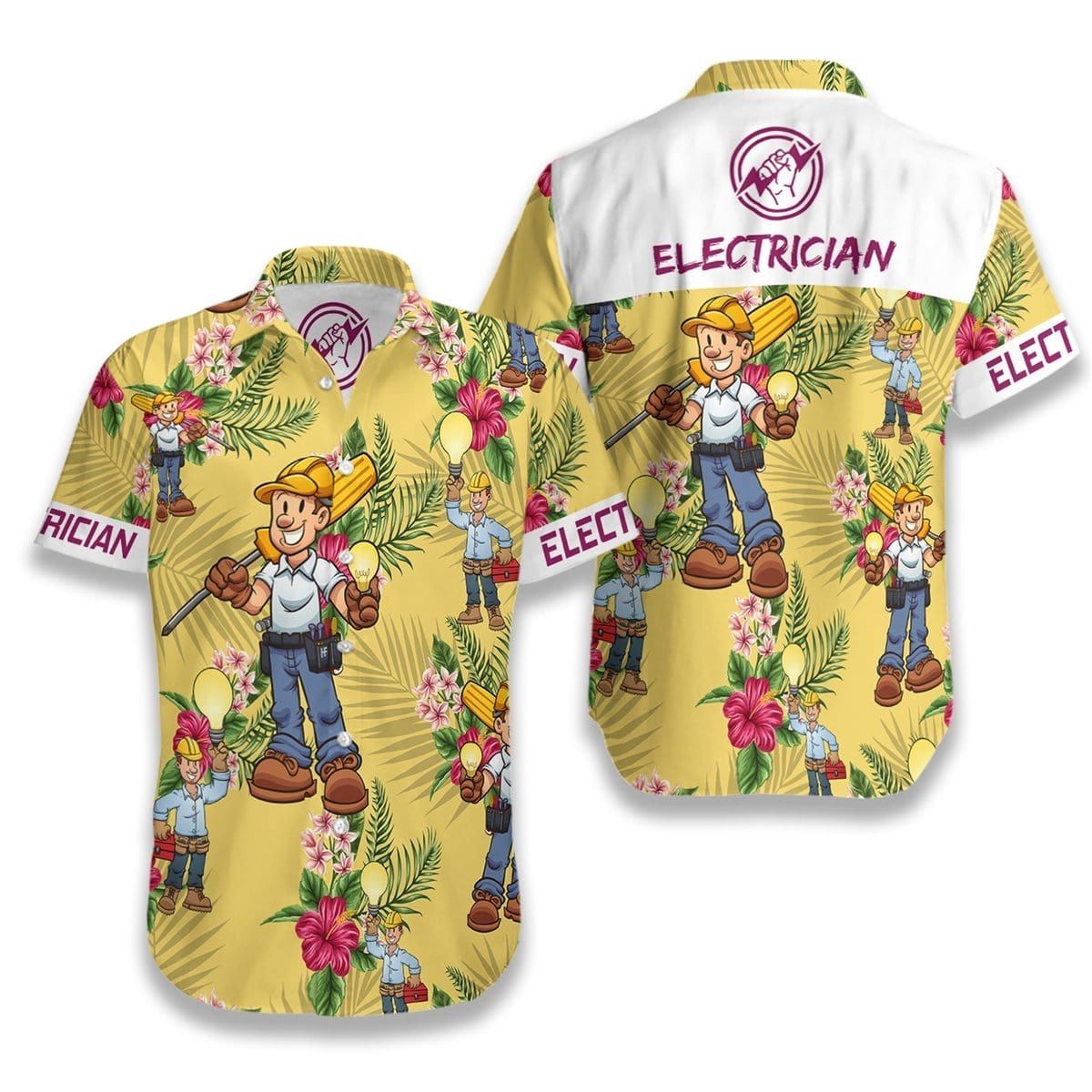 Electrician Yellow Unisex Hawaiian Shirts