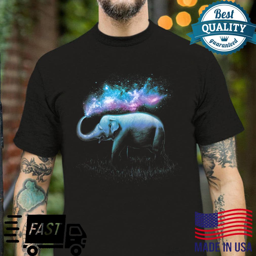 Elephant Splash Galaxy Space Hand Drawn Water Color Shirt