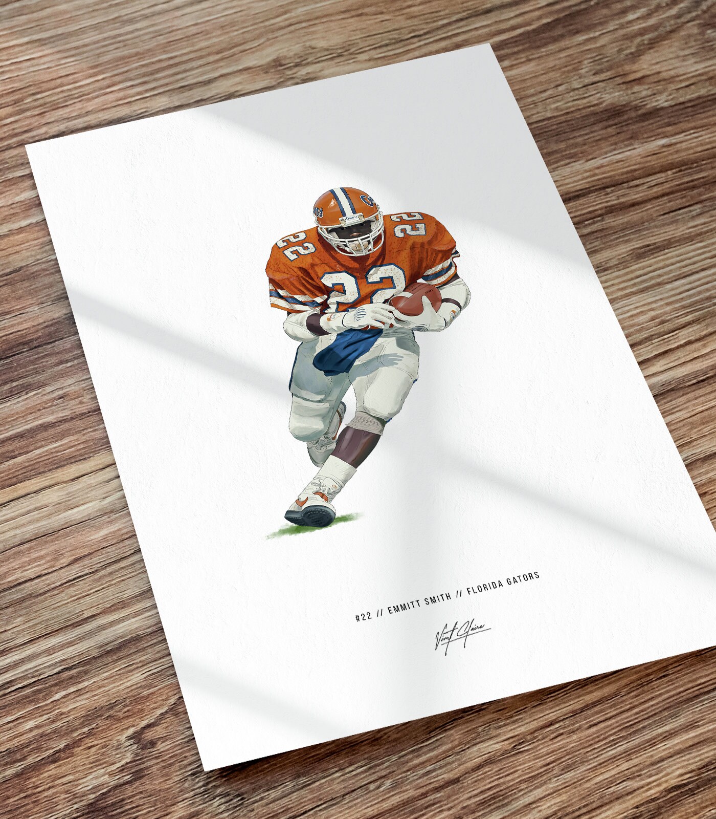 Emmitt Smith Football Illustrated Art Print Poster, Gift For Emmitt Smith Fans-1