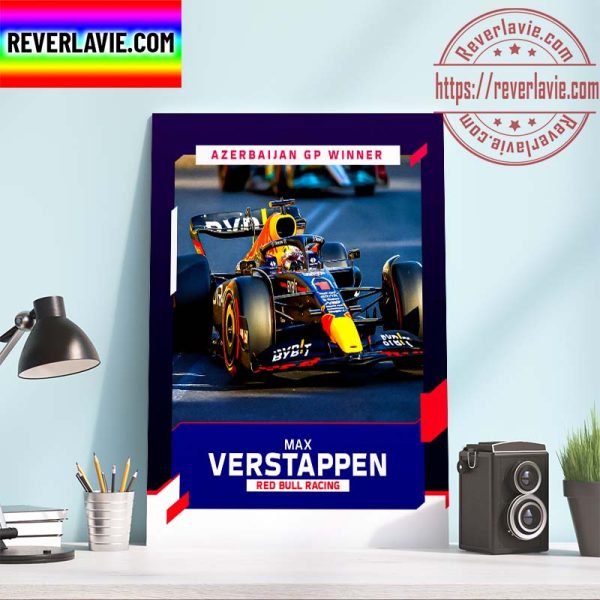 F1 Azerbaijan GP BAKU 2022 Oracle Red Bull Racing Max Verstappen Azerbaijan GP Winner Home Decor Poster Canvas