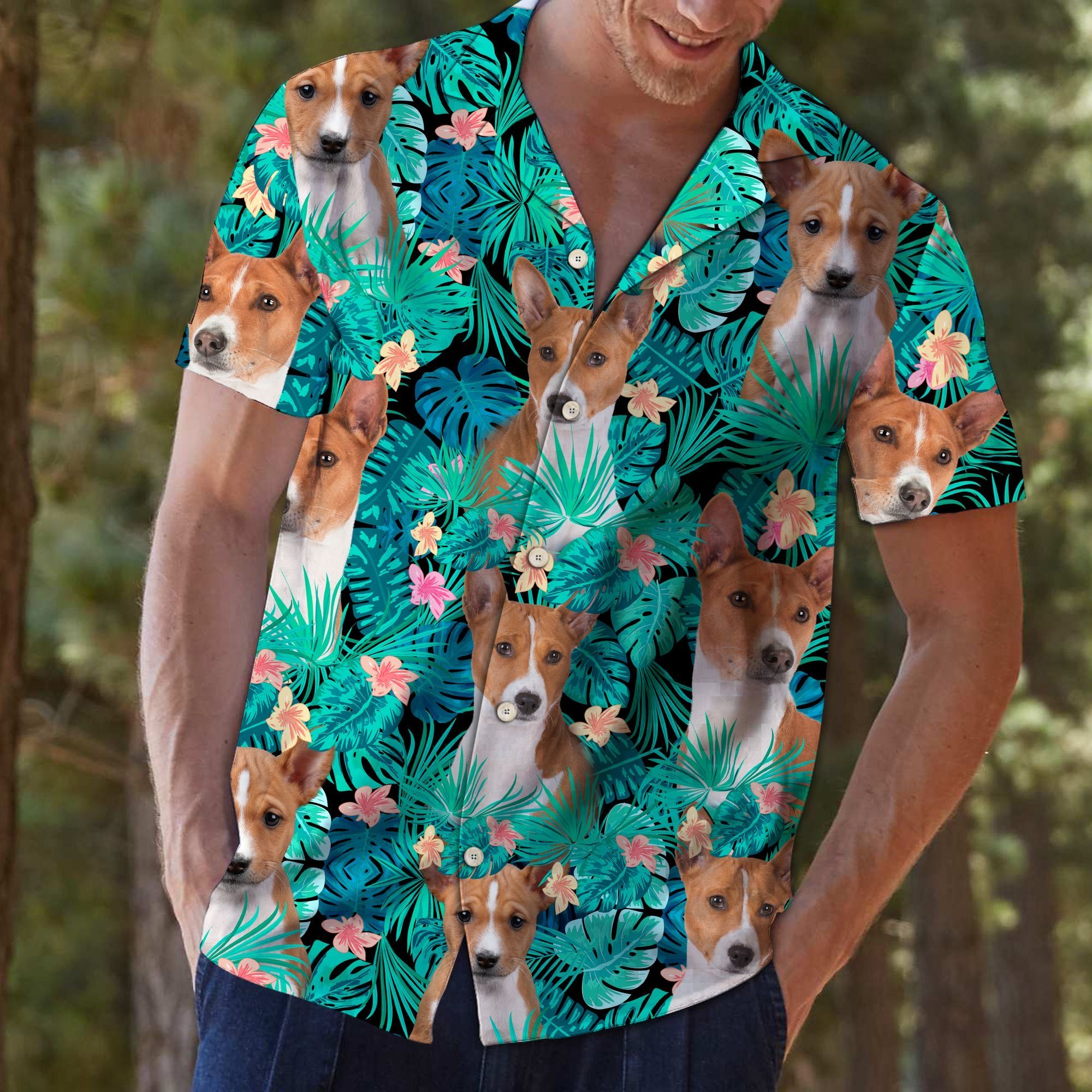 Felobo Hawaii Shirt Basenji Tropical T0307 