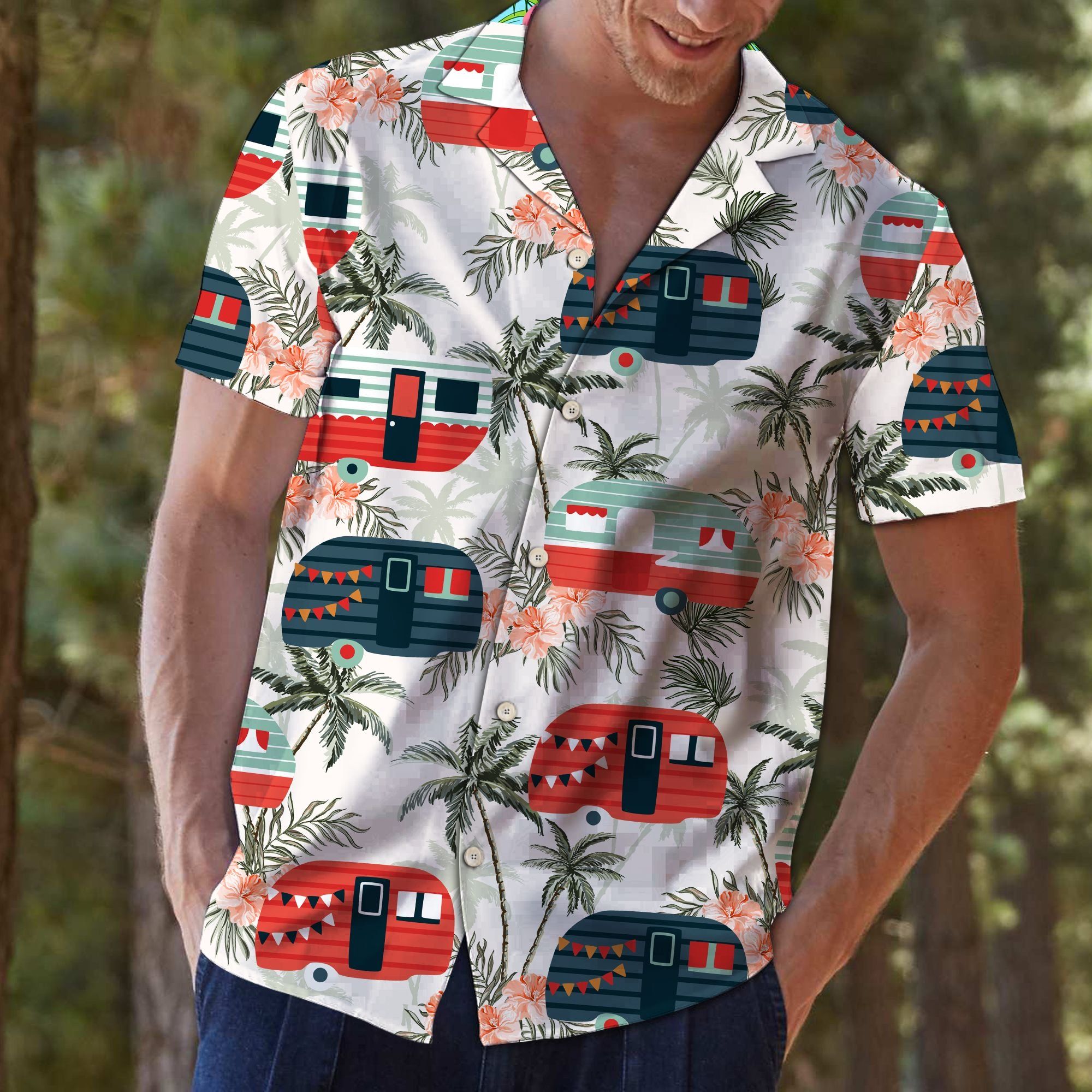 Boston Terrie Dog Tropical Cotton Casual Button Down Short Sleeves Hawaiian Shirt Unisex Full Print For Tropical Summer Vacation Full Size