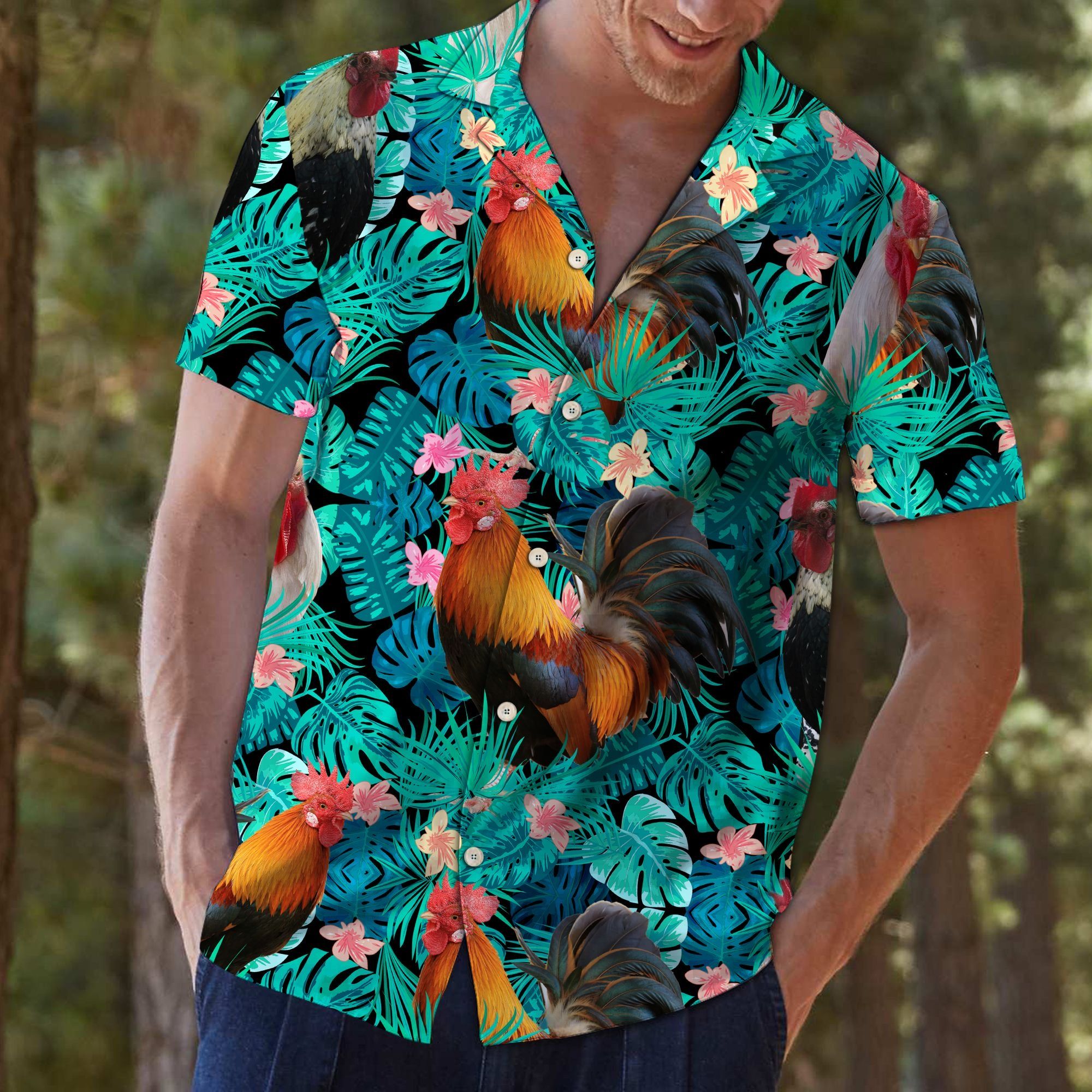 Felobo Hawaii Shirt Chicken Tropical T0607 