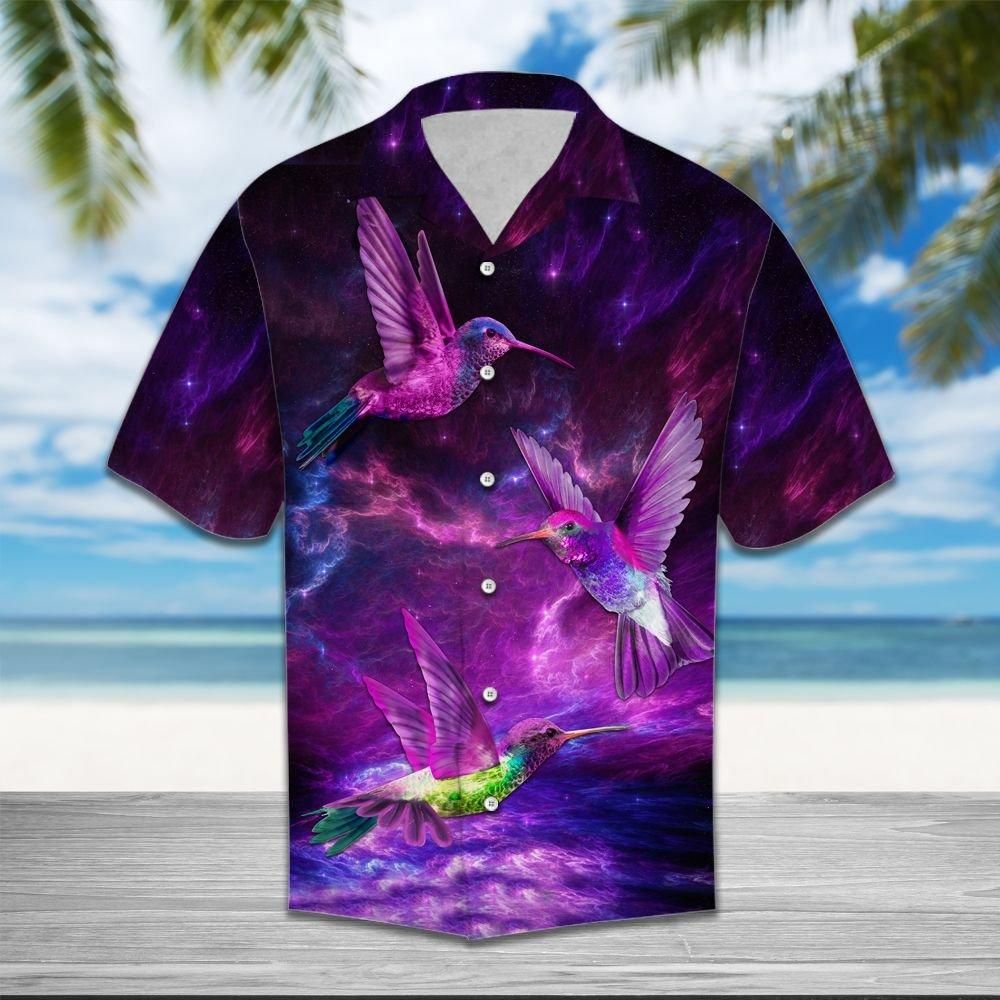 Felobo Hawaii Shirt Hummingbird Purple T3006 