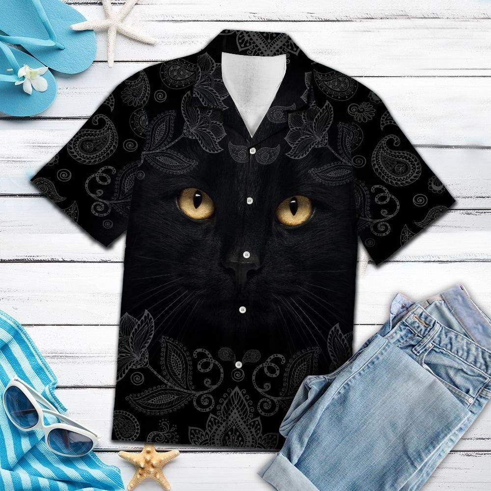 Felobo Hawaii Shirt Love Black Cat G5703 