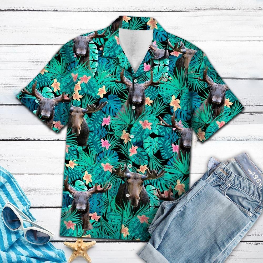 Felobo Hawaii Shirt Moose Tropical T0707 