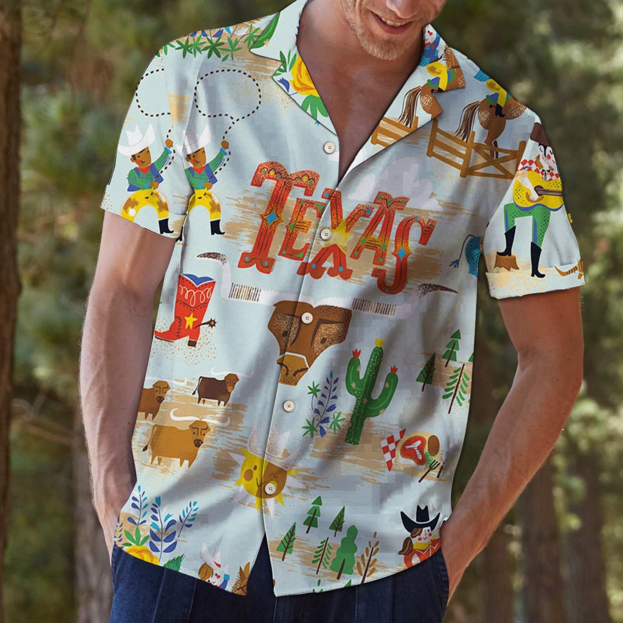 Felobo Hawaii Shirt Texas Cowboy T0307 