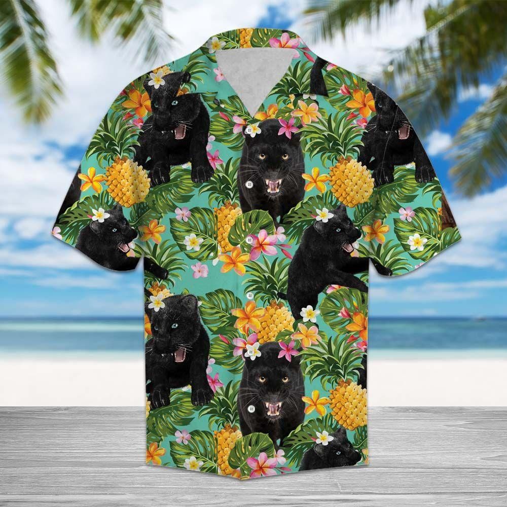 Felobo Hawaii Shirt Tropical Pineapple Panther H77006 