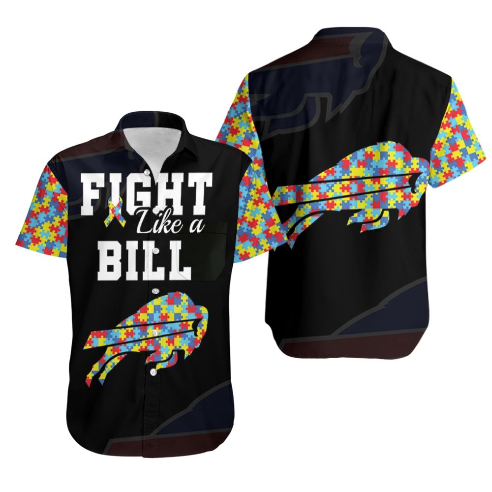 Fight like a Buffalo Bills Autism Support Hawaiian Shirt