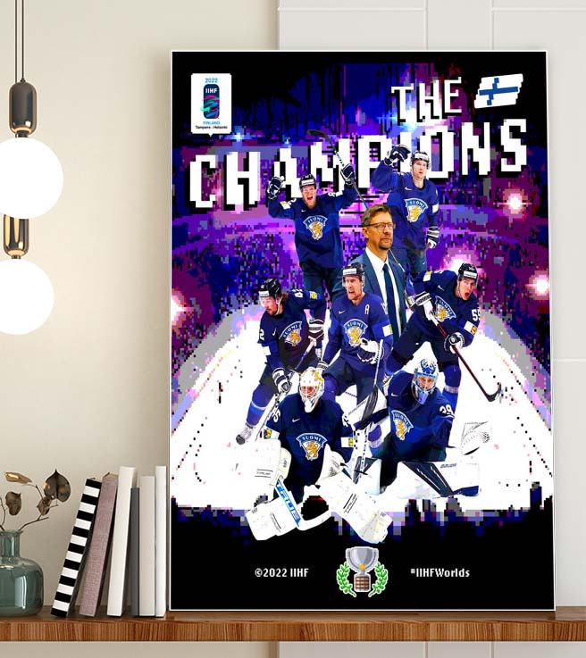 Finland is 2022 IIHF World Champions Poster Canvas