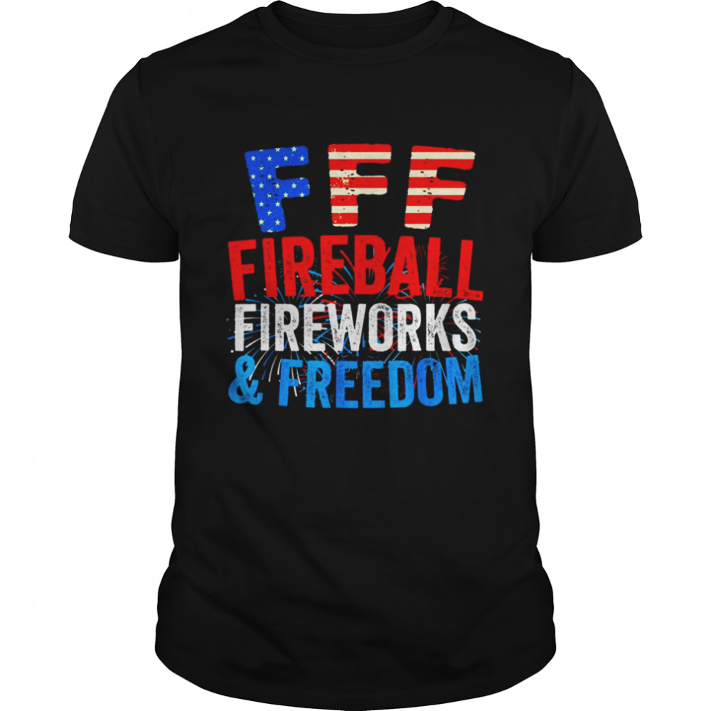 Fireball Fireworks Freedom 4th July American Flag Shirt