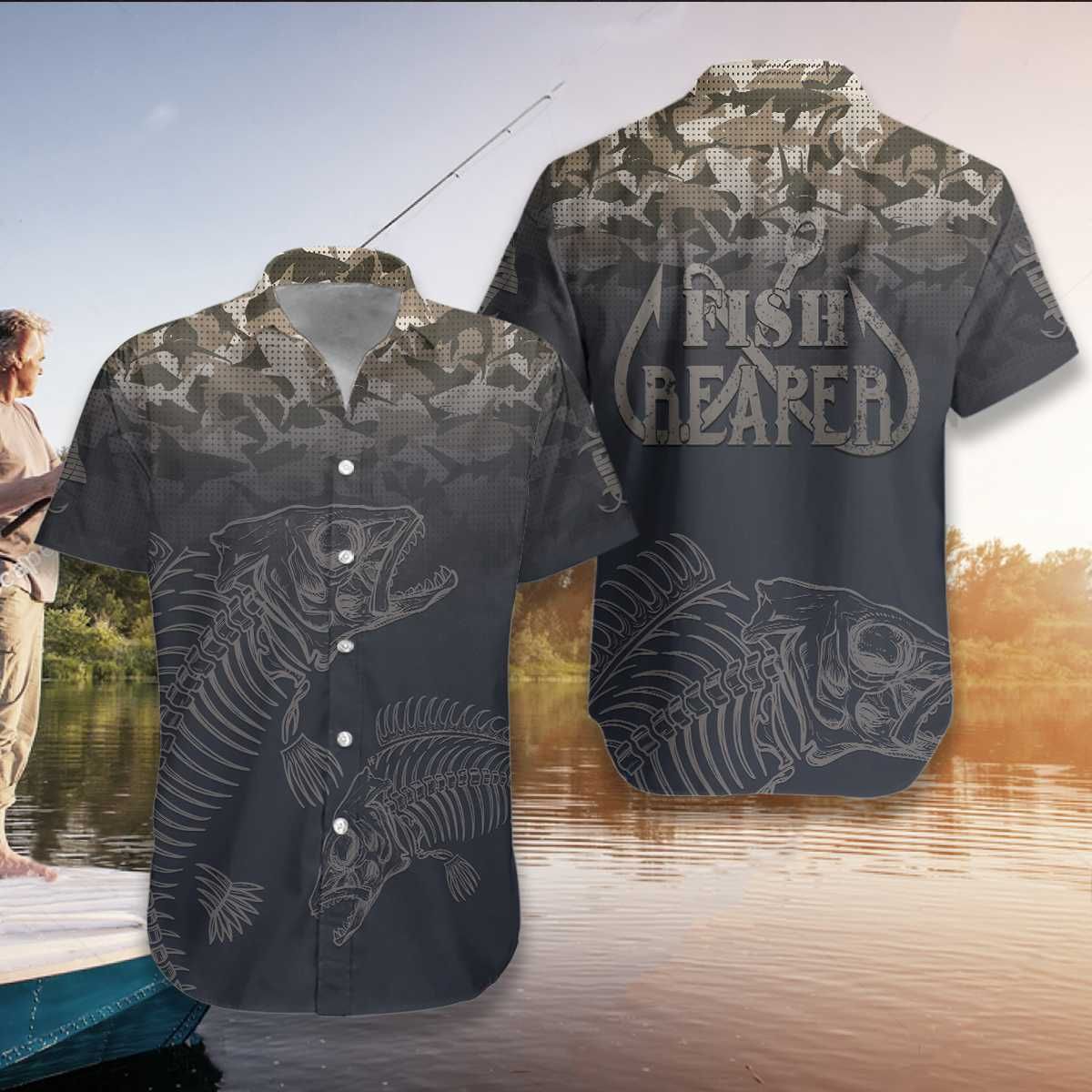 Fish Skull and Fish Reaper Hawaiian Shirts #Va