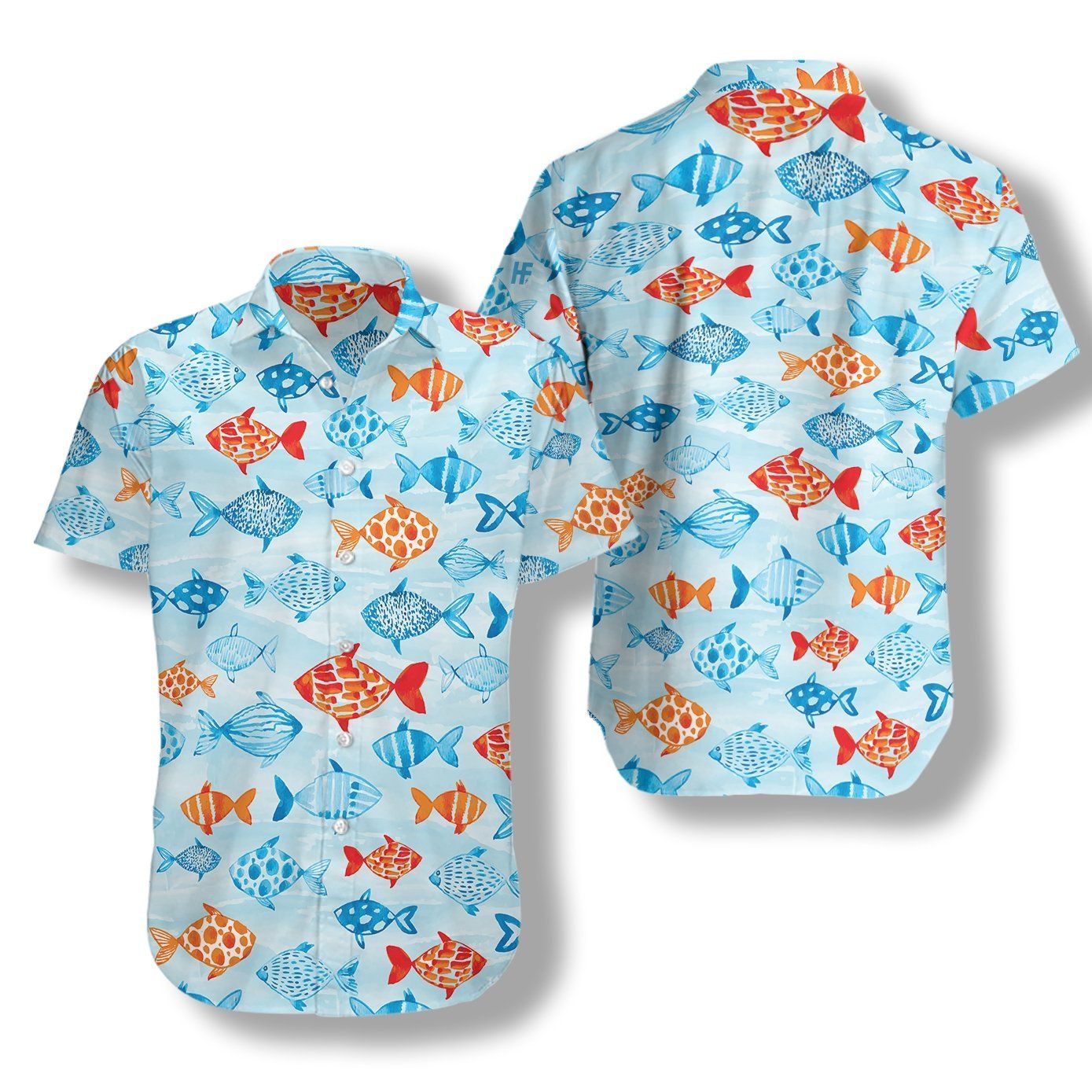 Fish Water Color Pattern V4 Ez05 2610 Hawaiian Shirt