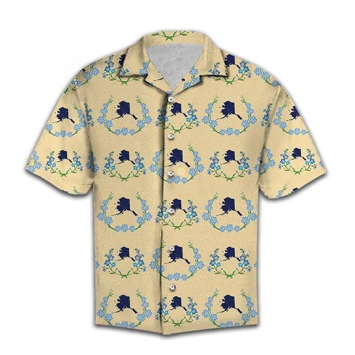 Forget Me Not Alaska Hawaiian Aloha Shirts #H