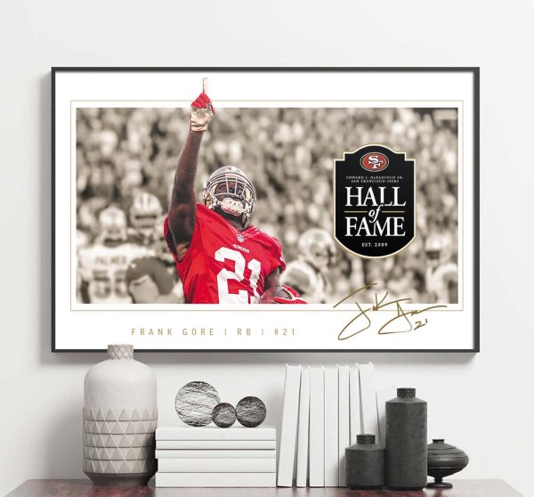 Frank Gore RB 21 San Francisco 49ers Hall of Fame Poster Canvas