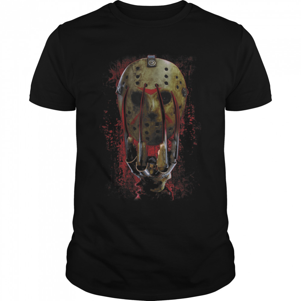 Freddy vs Jason Mask and Claws T-Shirt B0865NKGMN