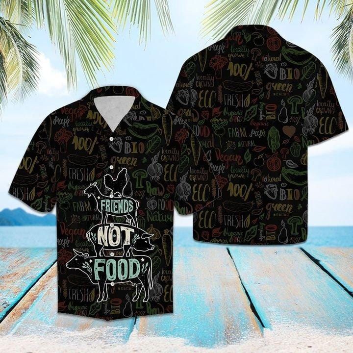 Friends Not Food Vegan Hawaiian Aloha Shirts #DH
