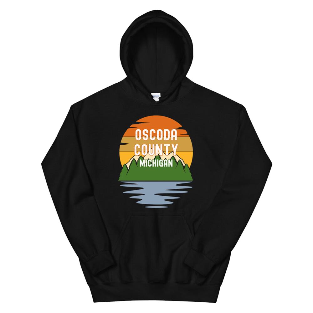 From Oscoda County Michigan Vintage Sunset Hoodie