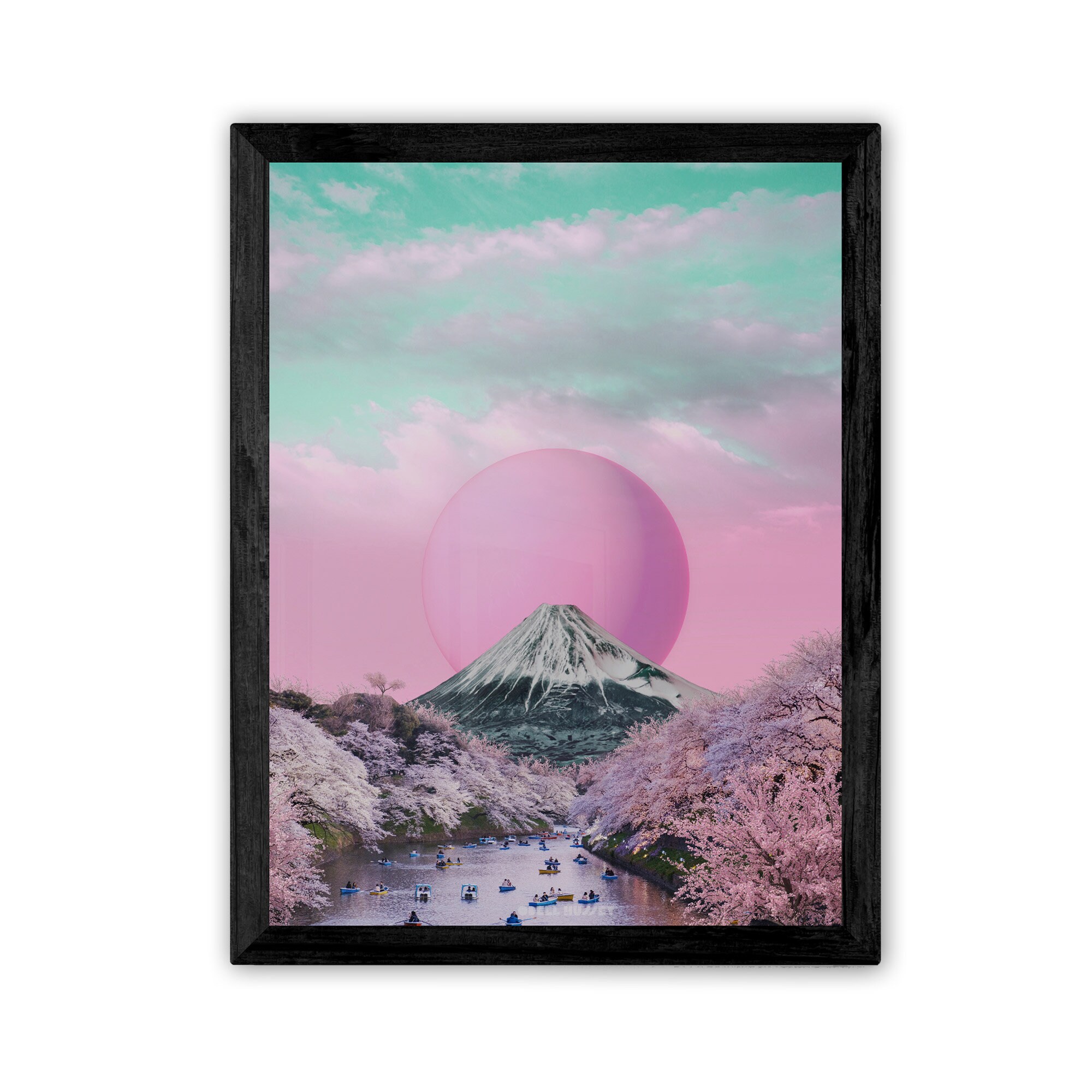 Fuji-San Life Poster  Print for Mt Fuji and collage art fans, FREE SHIPPING in US, wall art decor for modern homes and apartments