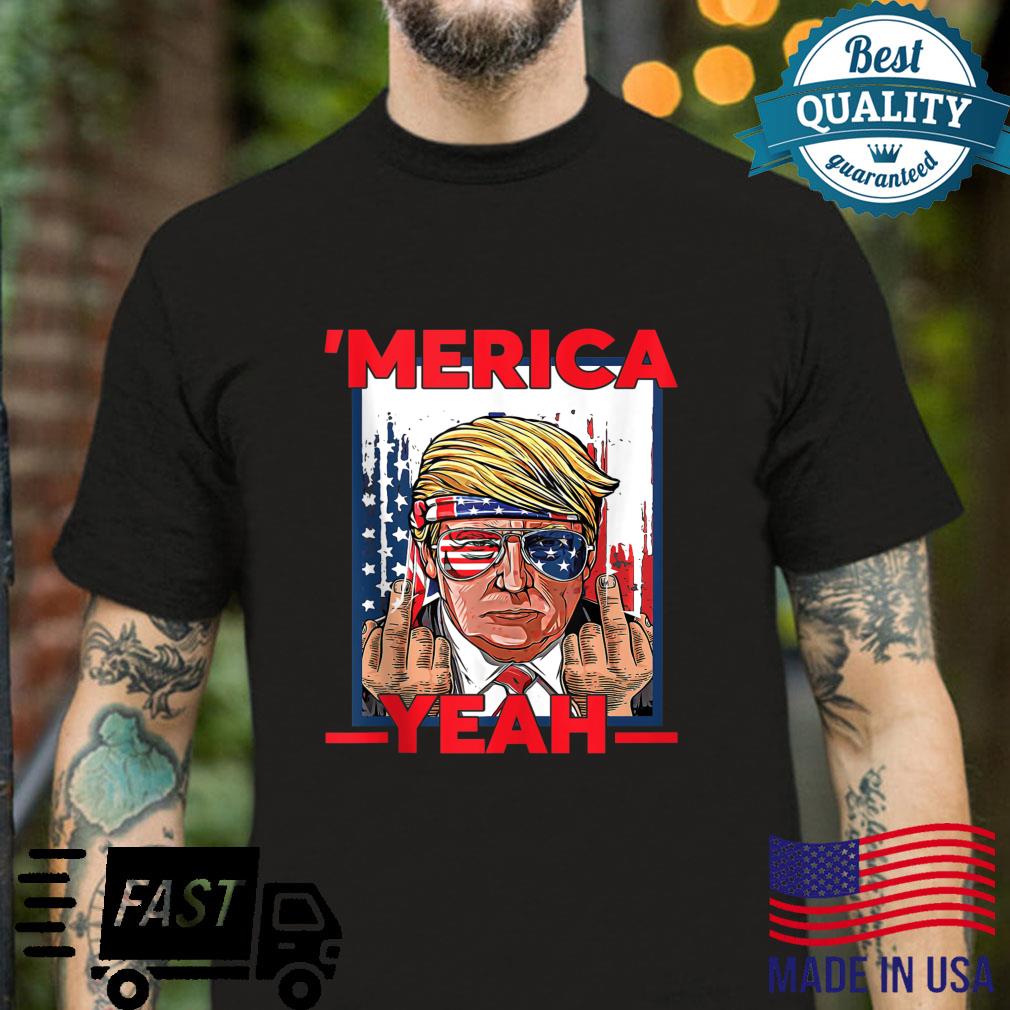 Funny 4th of July Patriotic Donald Trump ‘Merica USA Flag Shirt