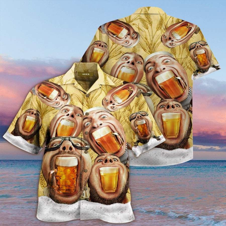 Funny Beer Guys Hawaiian Aloha Shirts