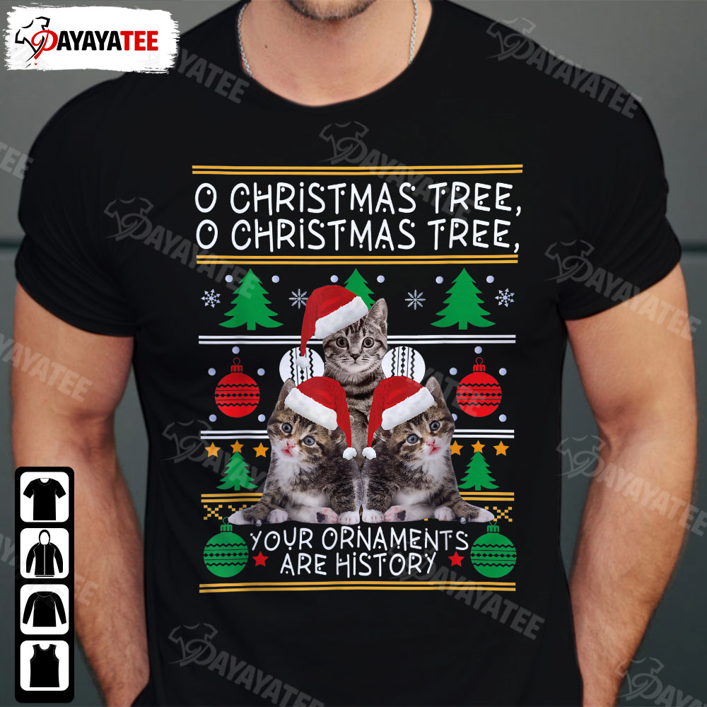 Funny Cats Christmas Shirt Ornaments Pajama Family Gift