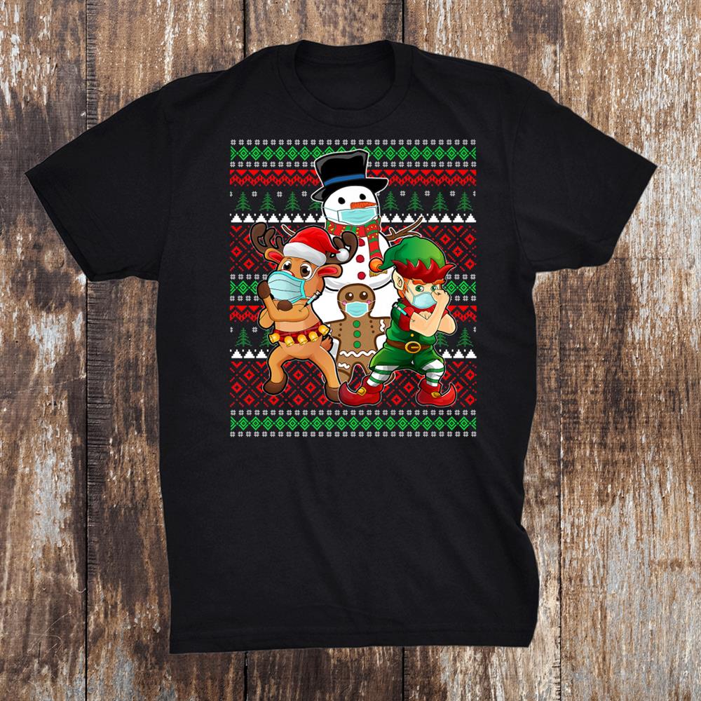 Funny Christmas Characters With Mask Shirt