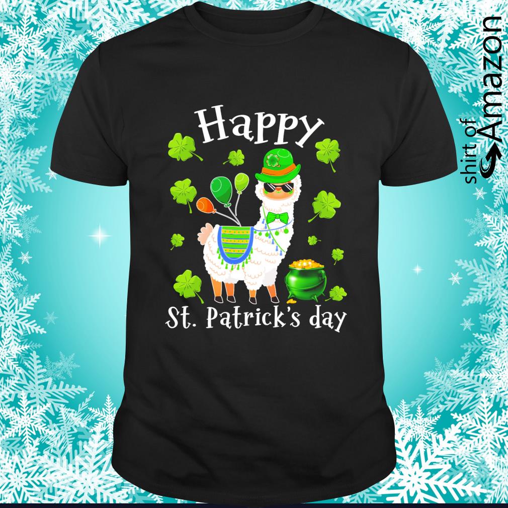 Funny Cute Irish Lama Shamrock St Patrick Day shirt