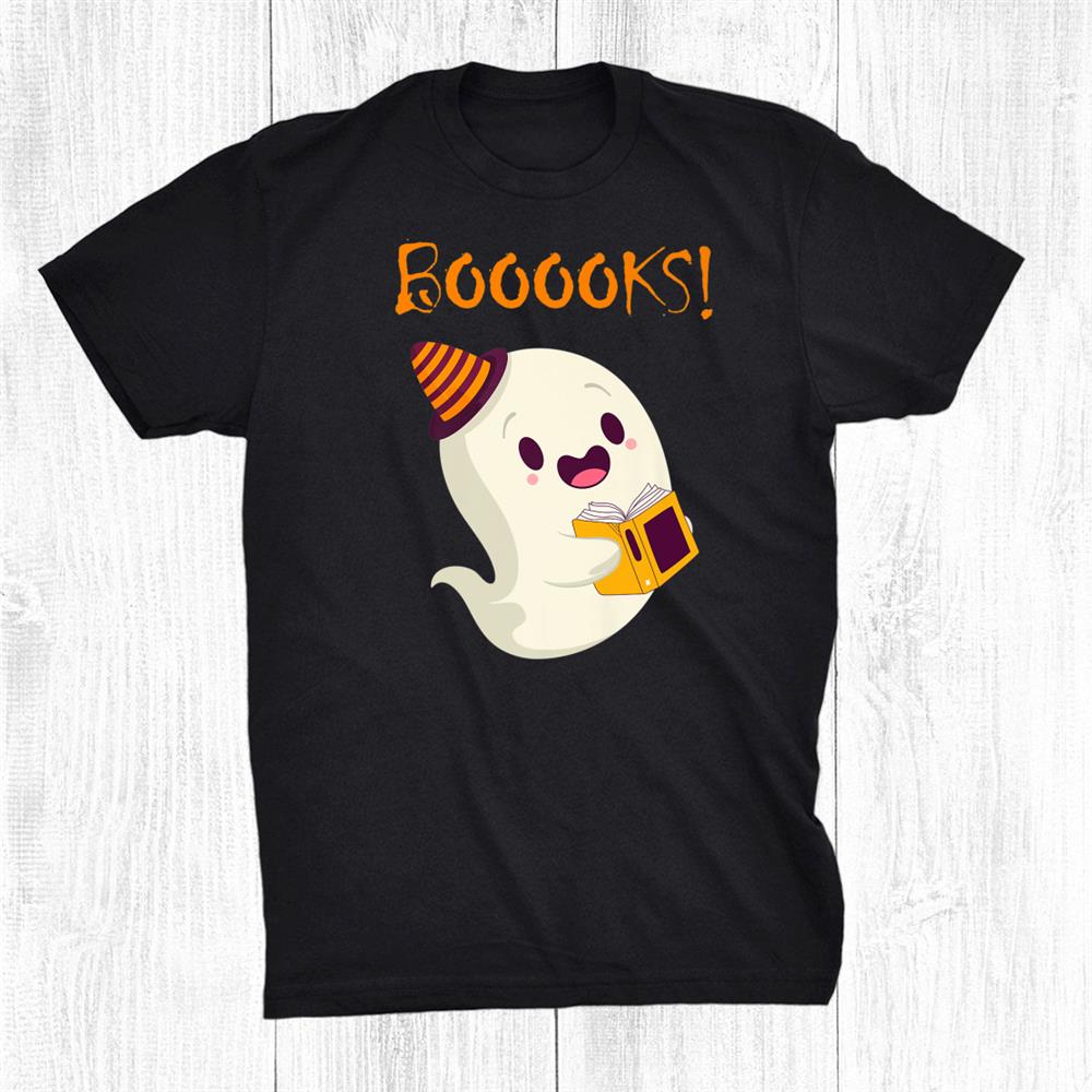 Funny Ghost Reading Book Teacher Book Lover Halloween Day Shirt