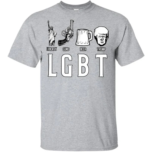 Funny Gift T Shirt Lgbt Liberty Guns Beer Trump