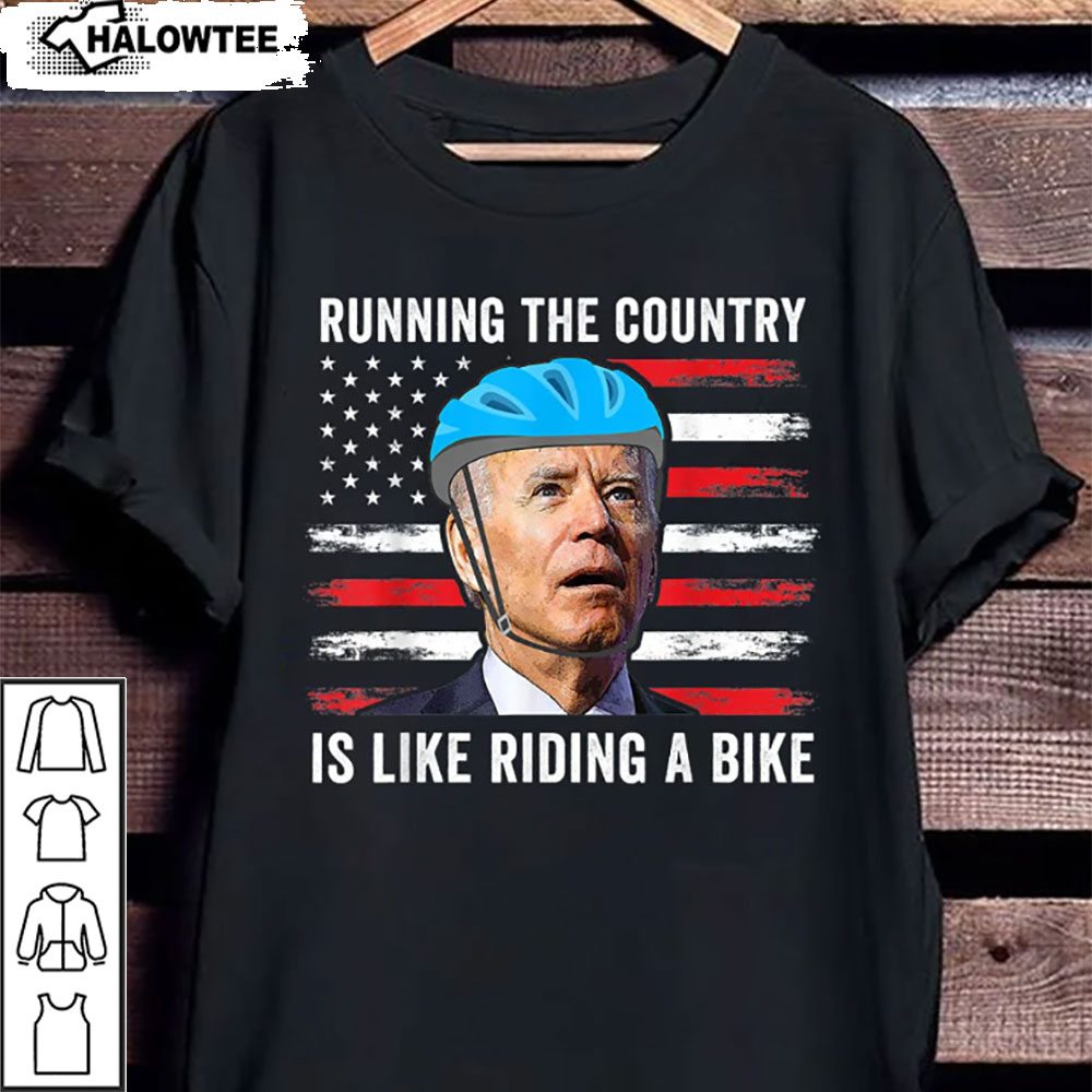 Funny Joe Biden Falling Off Bicycle Shirt Funny Biden Bike Hoodie, T-shirt, Sweatshirt