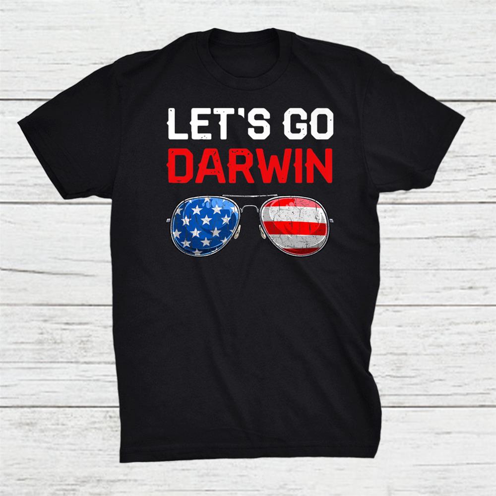 Funny Lets Go Darwin Shirt Retro Usa Flag Lets Go Darwin Shirt