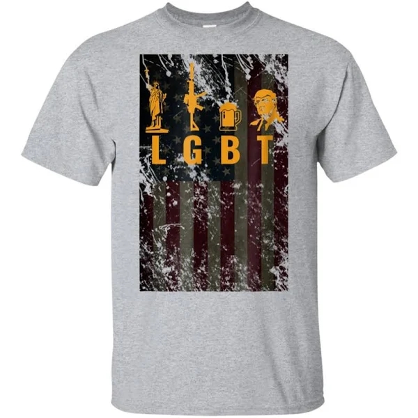 Funny Lgbt Liberty Guns Beer Trump Support T Shirt