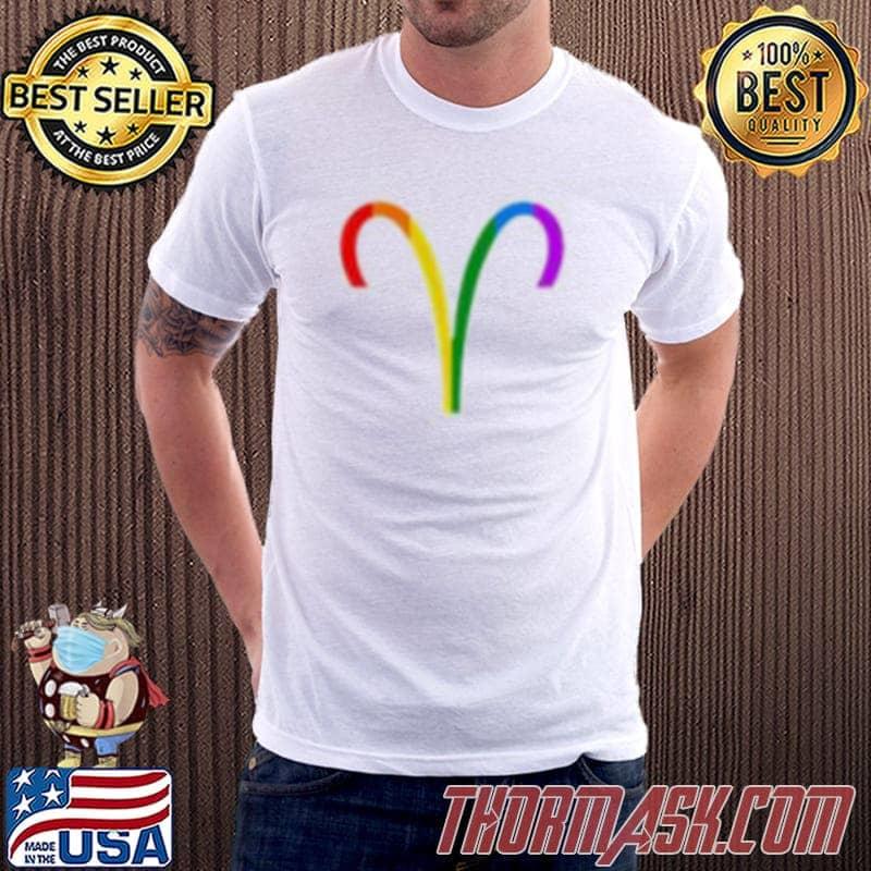Gay aries zodiac pride month lgbtq+ support shirt