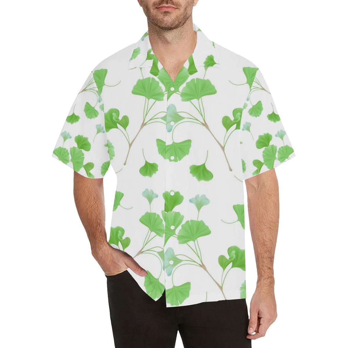 Ginkgo Leaves Pattern Men’s All Over Print Hawaiian Shirt
