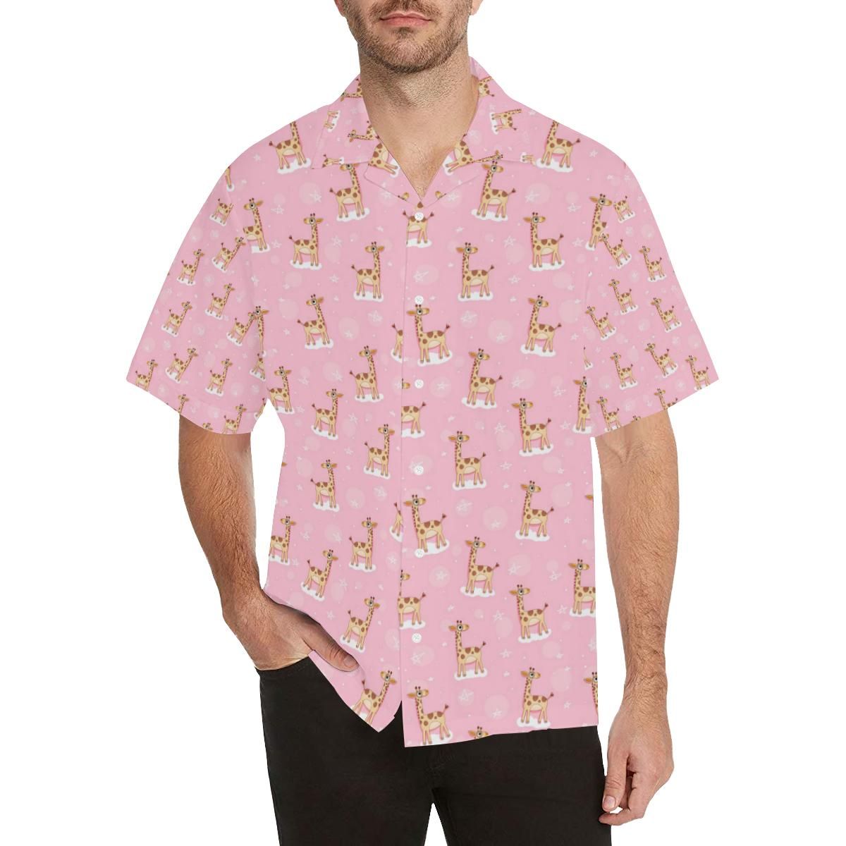 Giraffe Pattern Print Design 01 Men’s All Over Print Hawaiian Shirt (model T58)