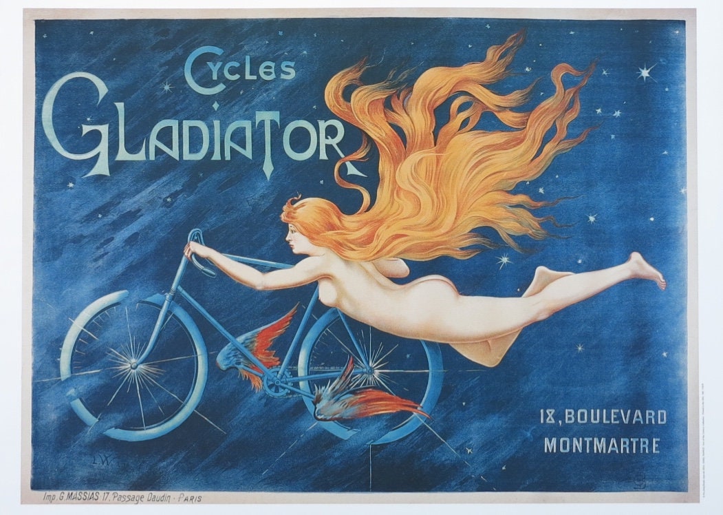Gladiator Cycles exhibition poster - Bicycle - decorative print - offset litho - advertisement - reproduction