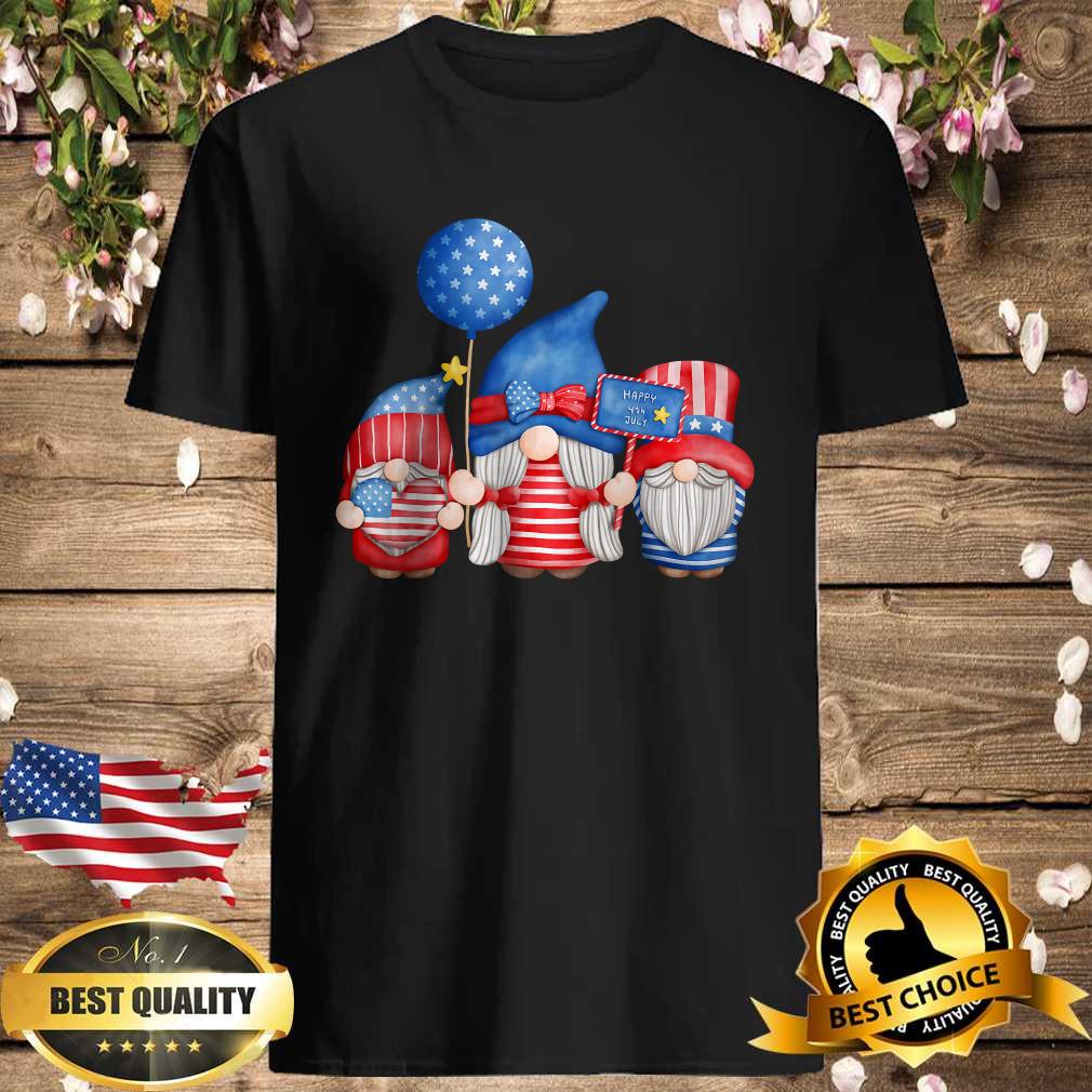 Gnome 4th Of July American Flag God Bless America T-Shirt