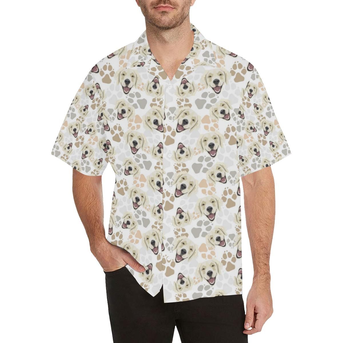 Golden Retriever Pattern Print Design 02 Men’s All Over Print Hawaiian Shirt (model T58)