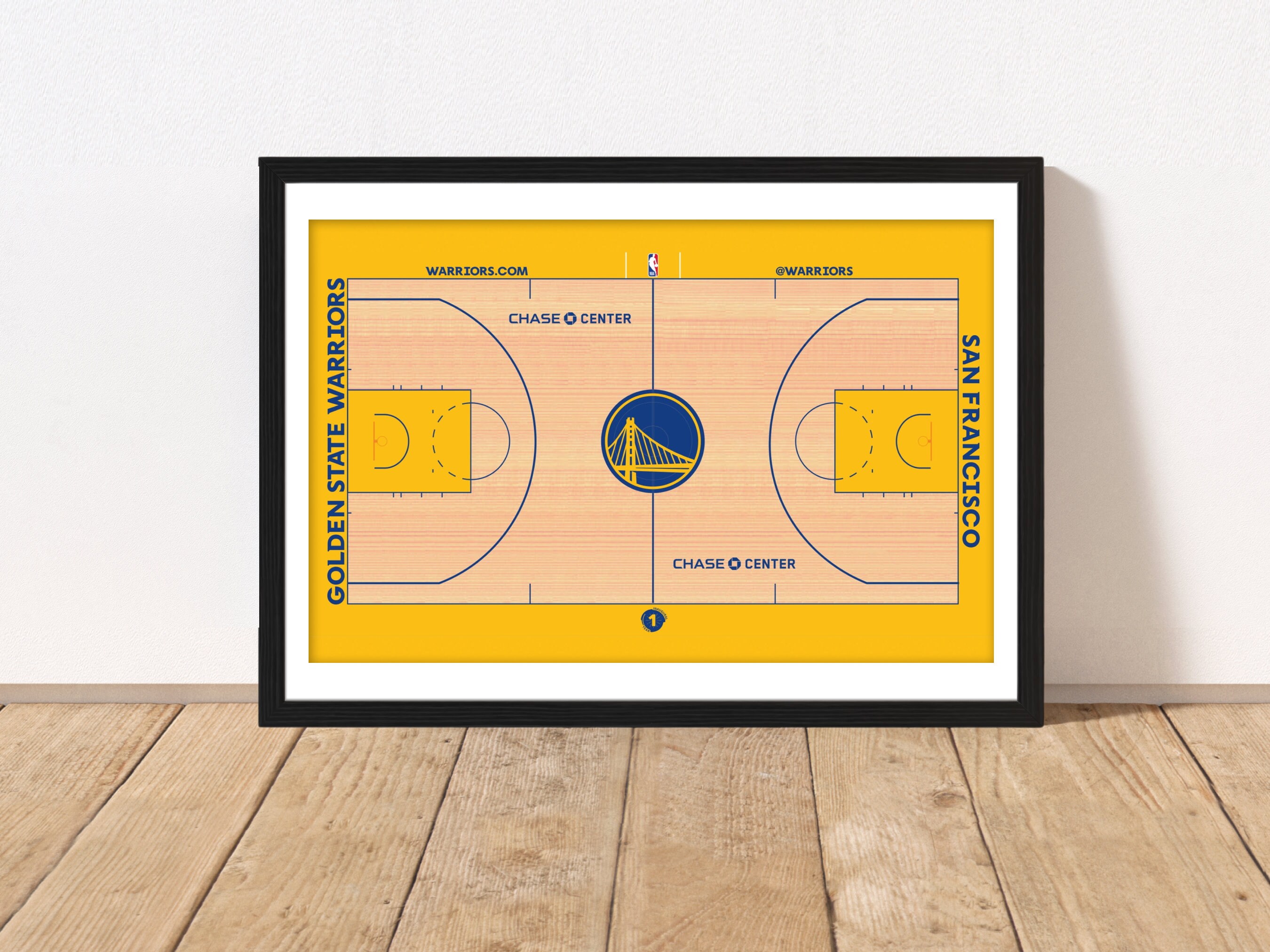Golden State Warriors Home Court 11x17 Framed Print