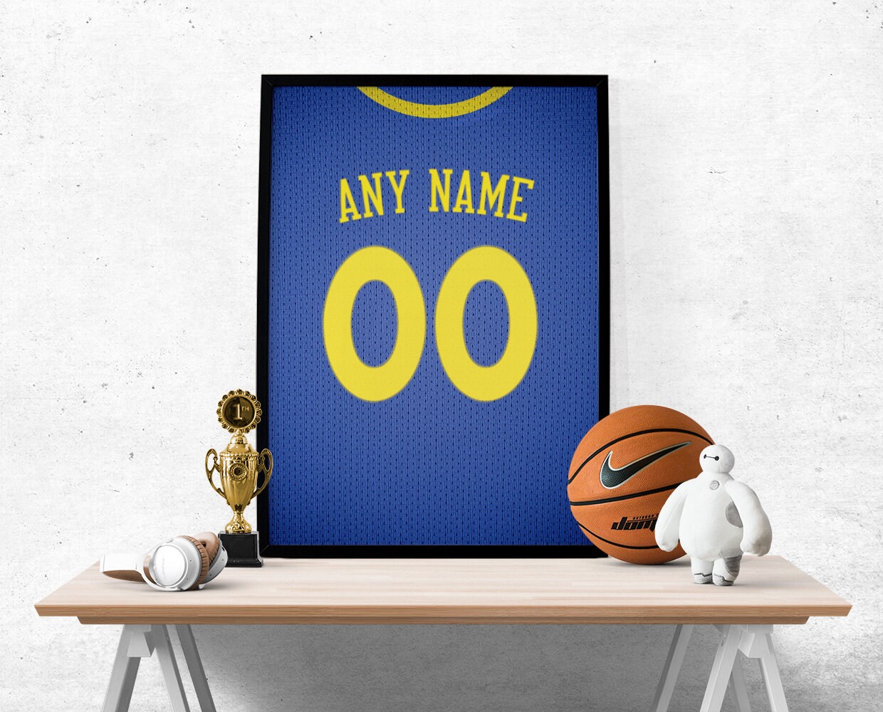Golden State Warriors Jersey Poster Print - Personalized Any NAME and NUMBER, Basketball Poster, Man Cave, Sports Art Print, Wall Decor