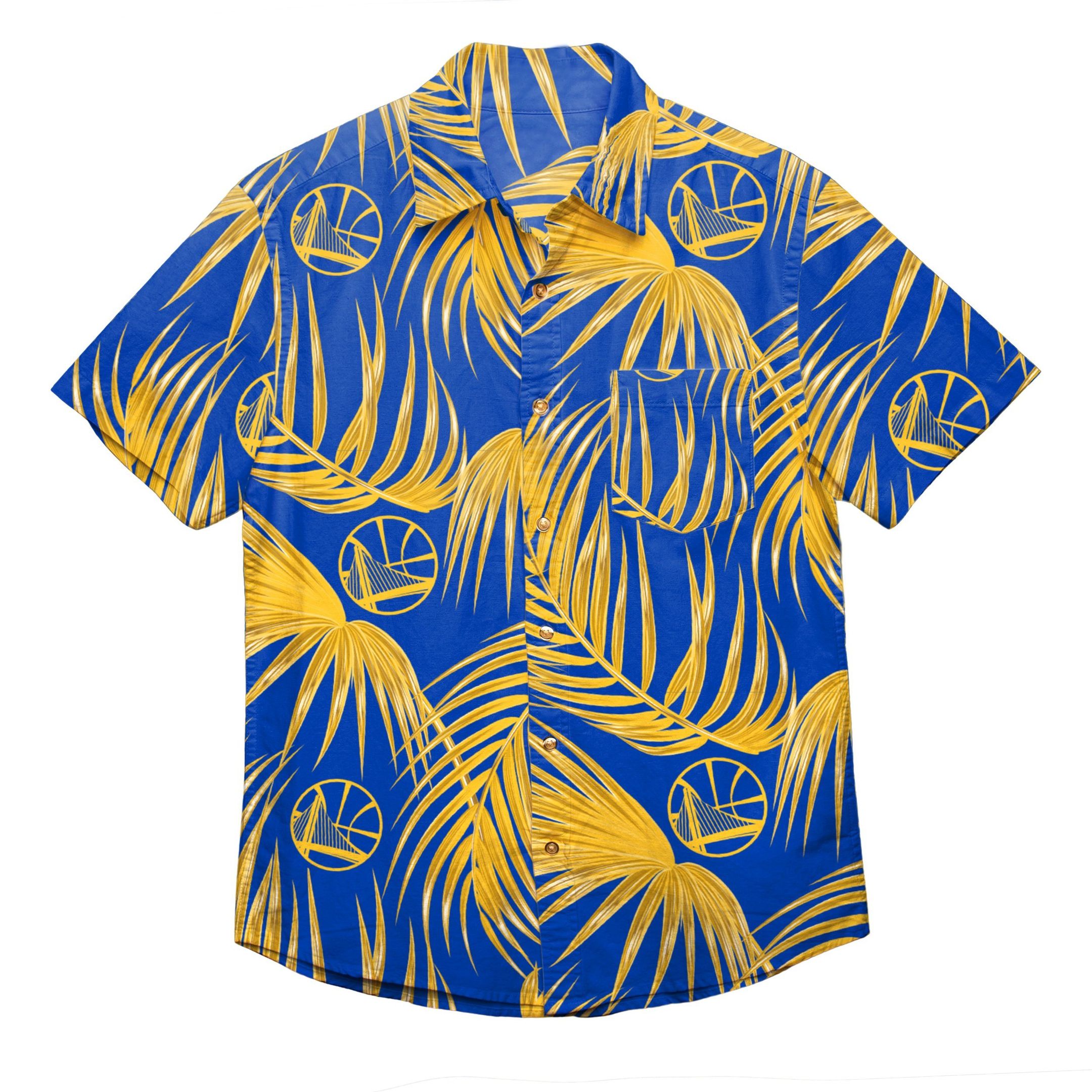 Golden State Warriors Nba Mens Hawaiian Button Up Shirt