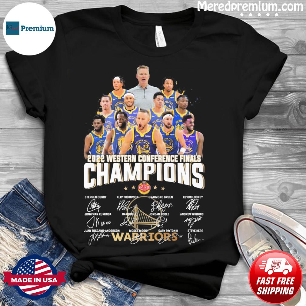 Golden State Warriors NBA Western Conference Finals Champions 2022 Signatures Shirt