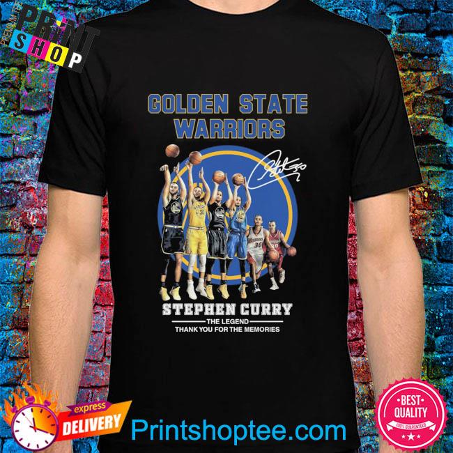 Golden State Warriors Stephen Curry the legend thank you for the memories 2022 signatures shirt