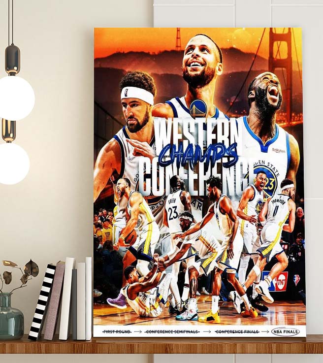 Golden State Warriors Win Western Conference Champs Poster Canvas
