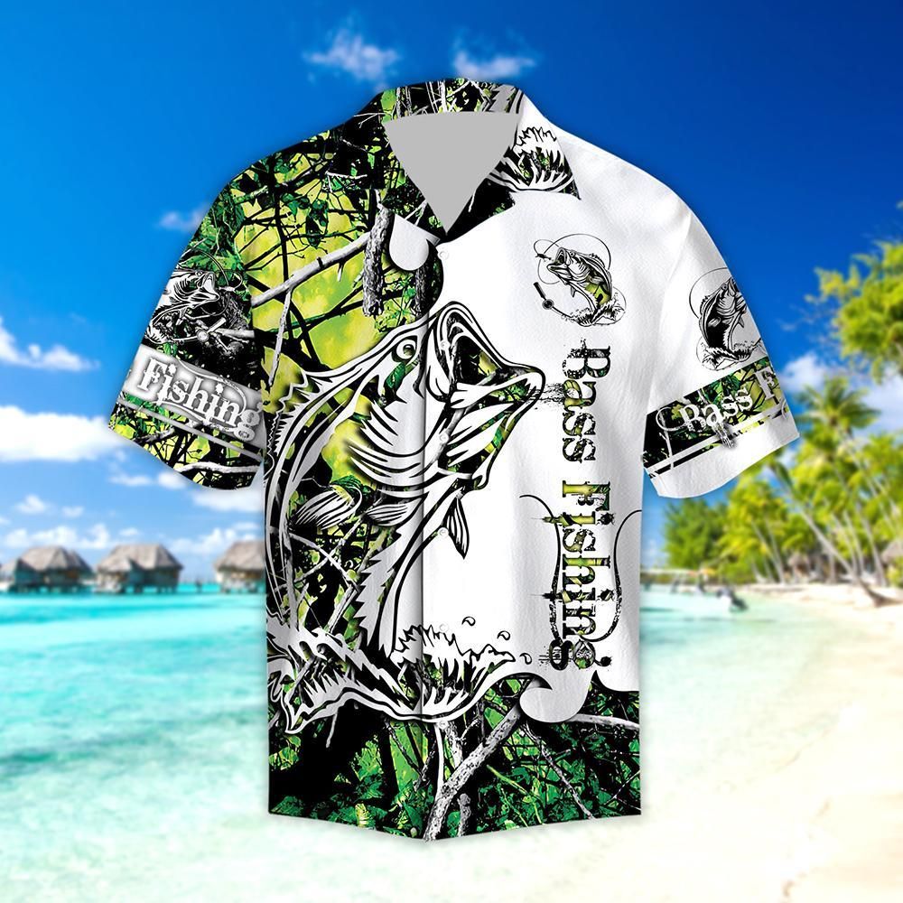 Green Bass Fishing Sport Hawaiian Shirt Fs0068