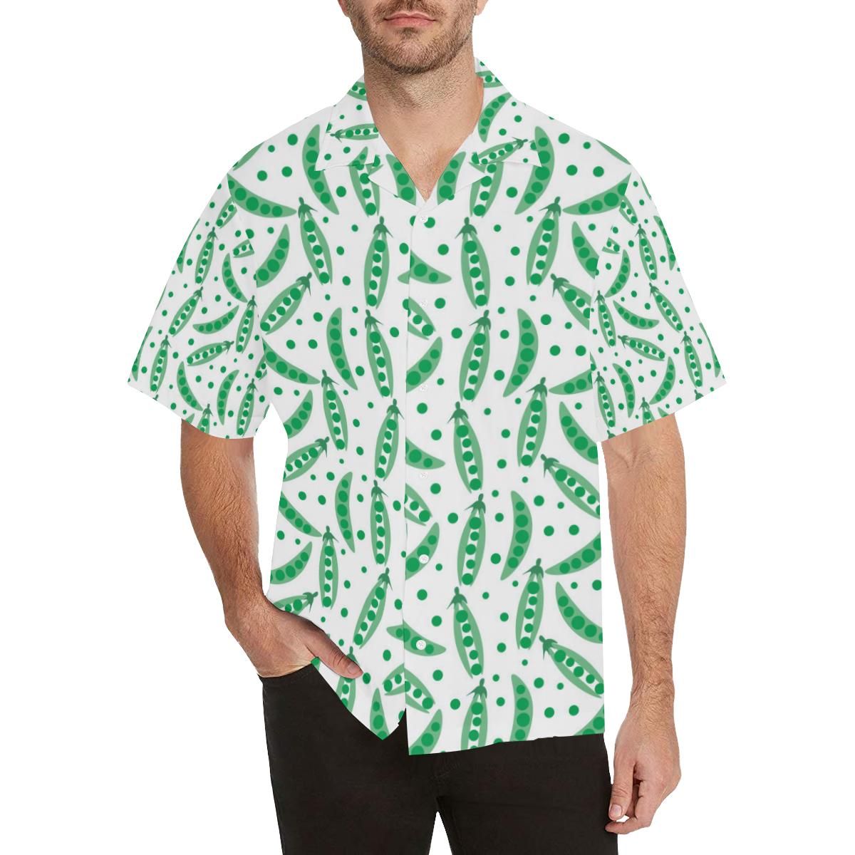 Green Peas Pattern Print Design 01 Men’s All Over Print Hawaiian Shirt (model T58)