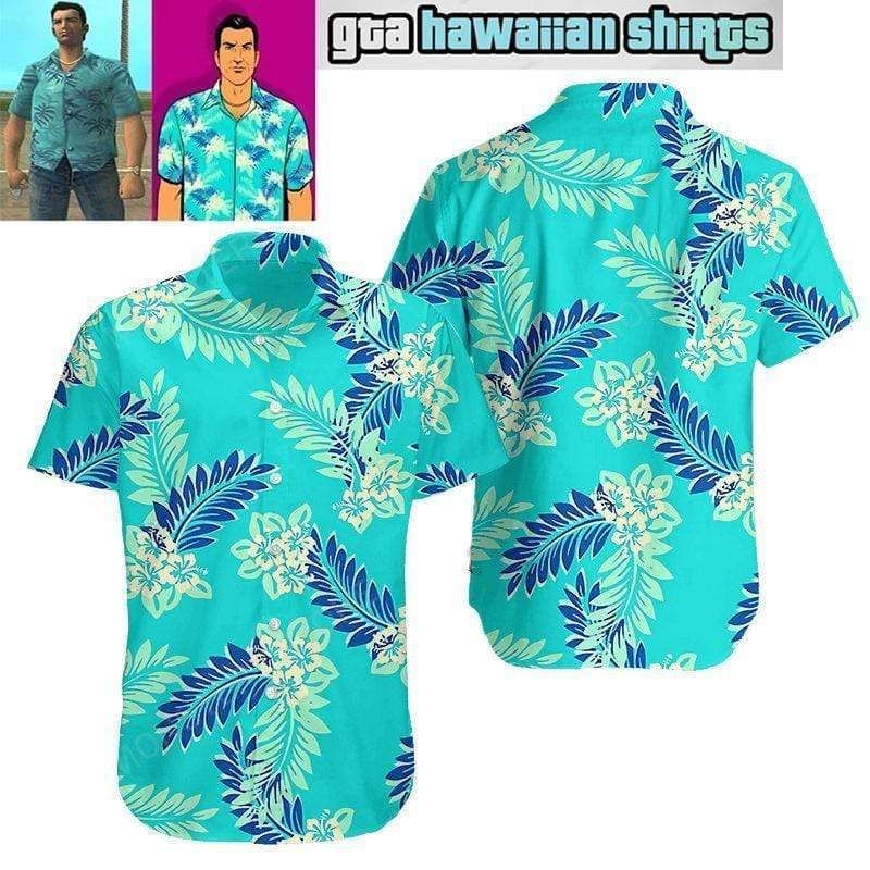 Gta Tommy Vercetti Vice City Hawaiian Aloha Shirts #dh