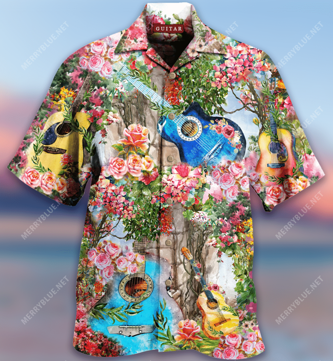 Guitar Melody And Rose Garden Hawaiian Shirt