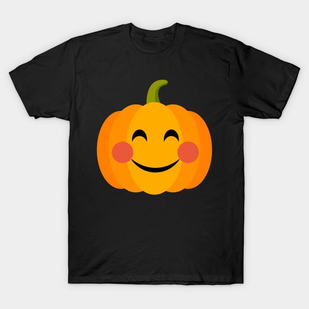 Halloween flirty blush face emoji pumpkin shirt